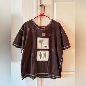Brown Floral Women’s Top
